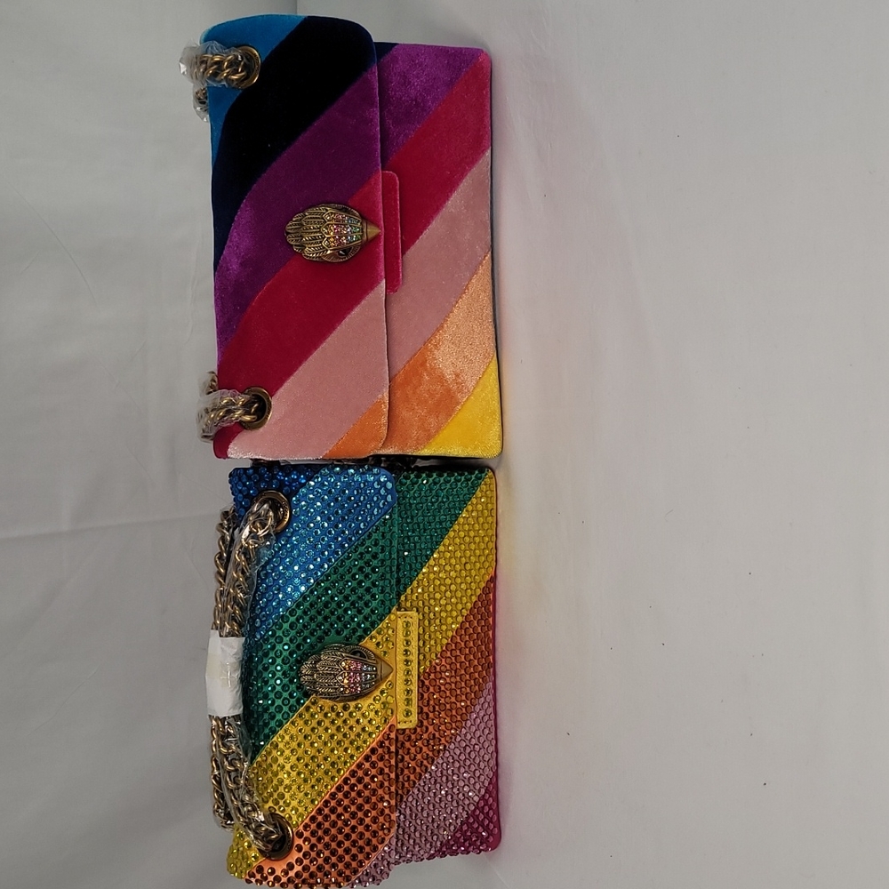 Kurt Geiger Rainbow Multicolor Quilted Shoulder Bag ONLY ONE BAG, VELOUR